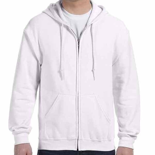 White Hoody With Zipper