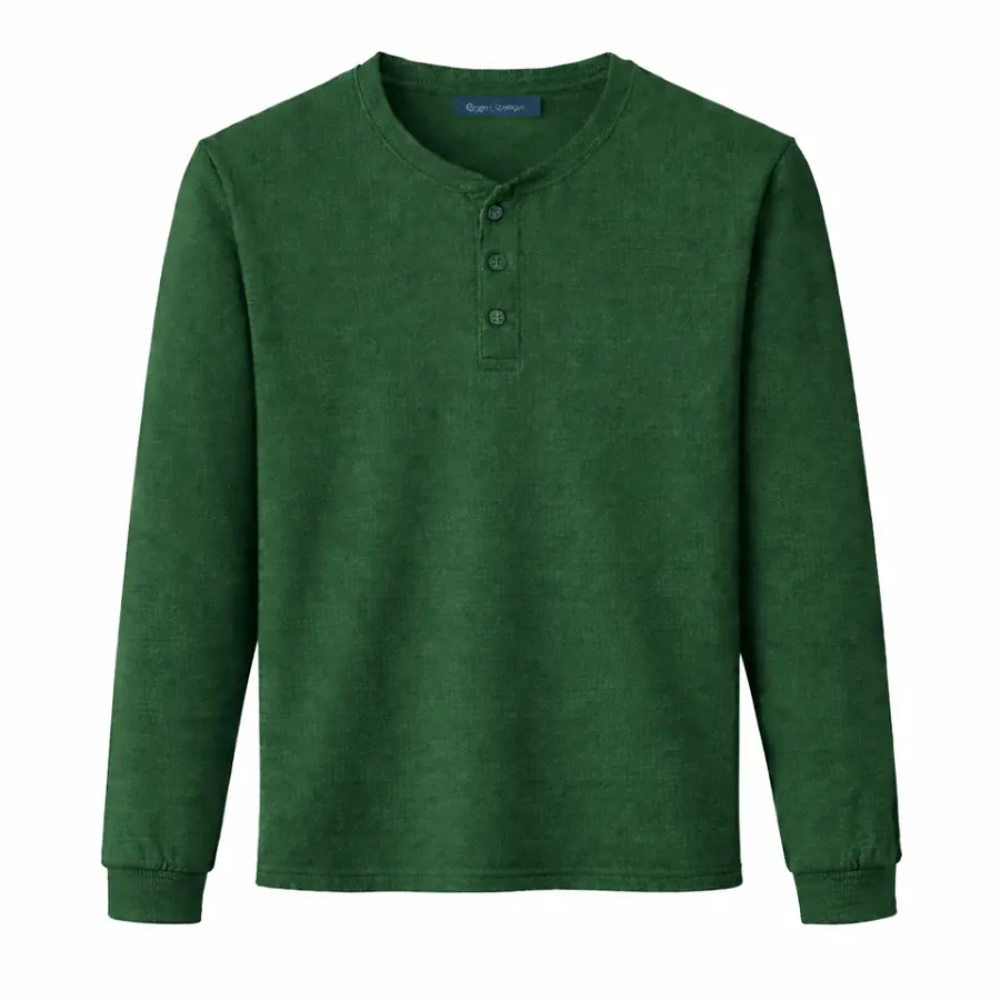 Henley T-Shirt Dark Green