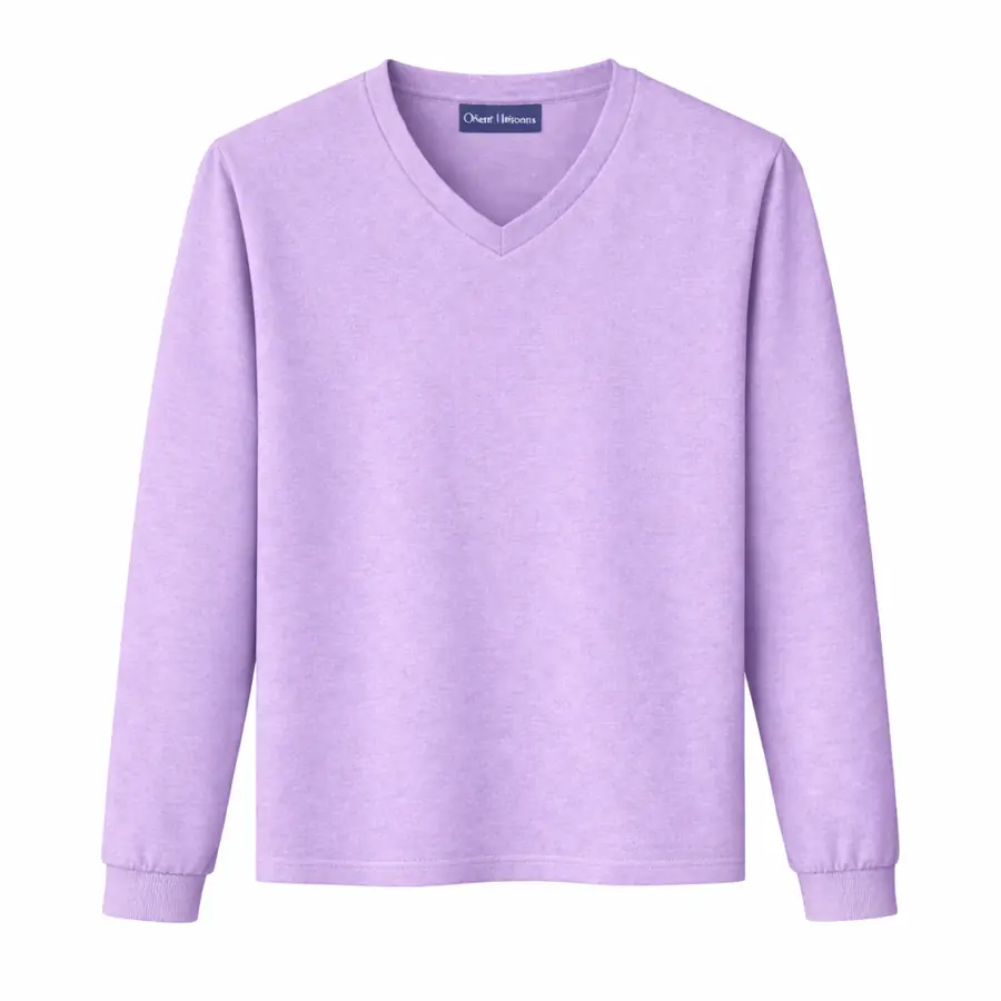 Full Sleeves V Neck T-Shirt Purple